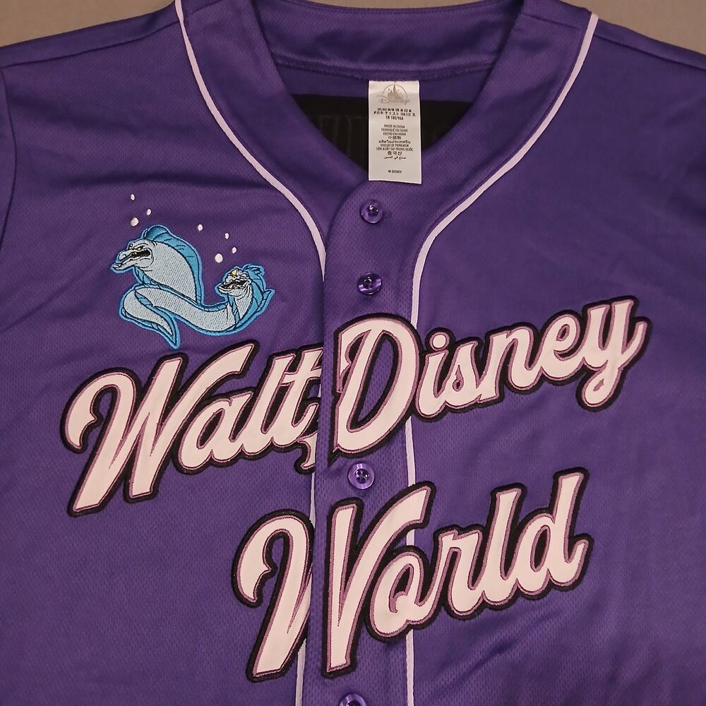 WDW Disney Villians Park Logo Ursula Baseball Jersey Adult Size M